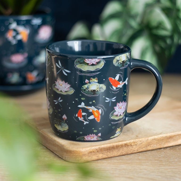 Pond Print 350ml Whimsical Nature Mug - Dishwasher & Microwave Safe