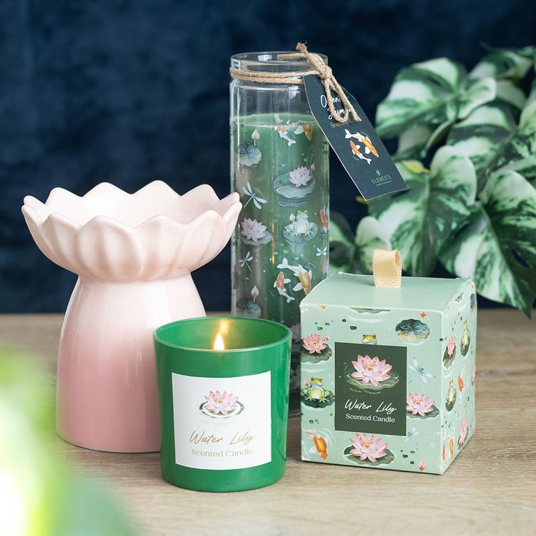 Pink Water Lily Ceramic Oil Burner and Wax Warmer - Home Fragrance Essentials