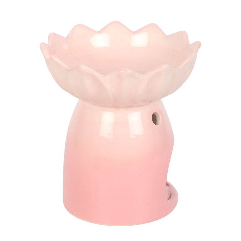 Pink Water Lily Ceramic Oil Burner and Wax Warmer - Home Fragrance Essentials