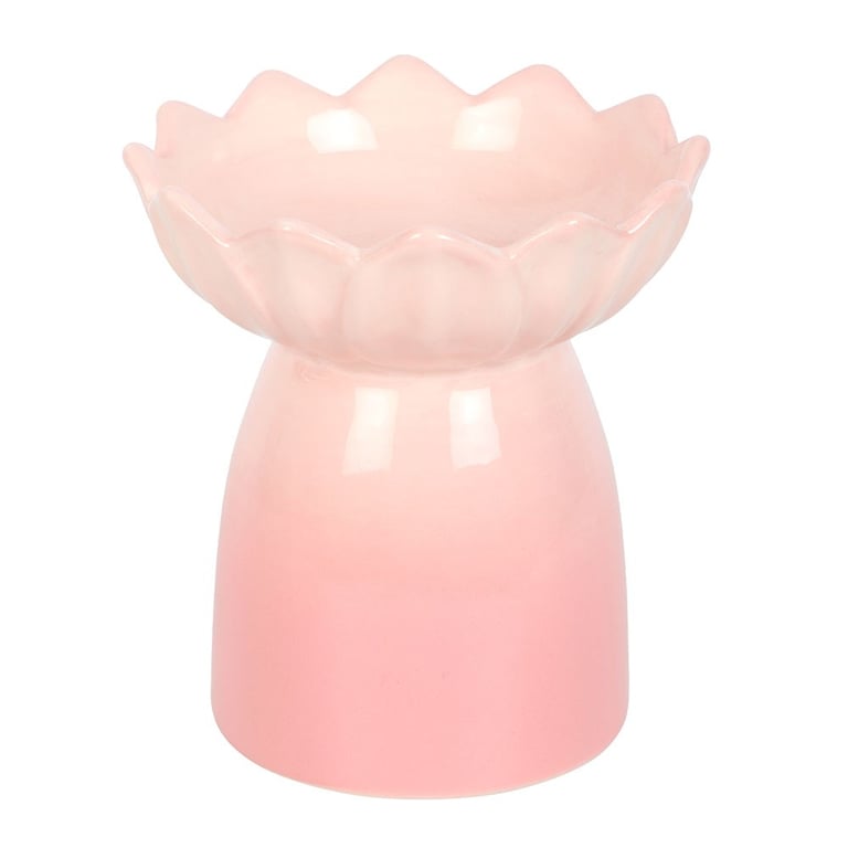 Pink Water Lily Ceramic Oil Burner and Wax Warmer - Home Fragrance Essentials