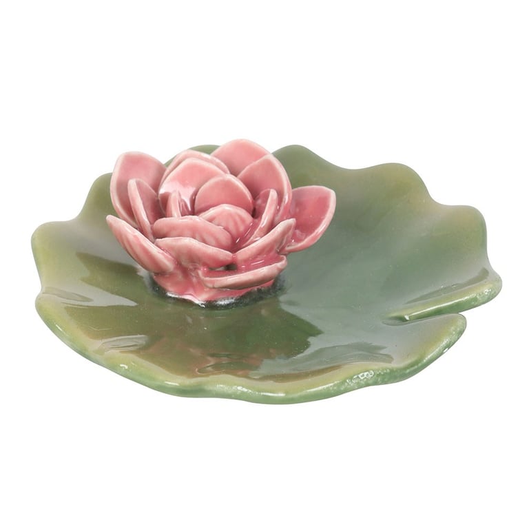 Lily Pad Ceramic Incense Holder and Trinket Dish