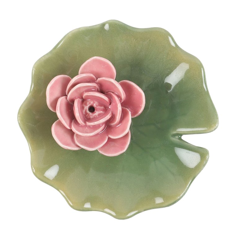 Lily Pad Ceramic Incense Holder and Trinket Dish