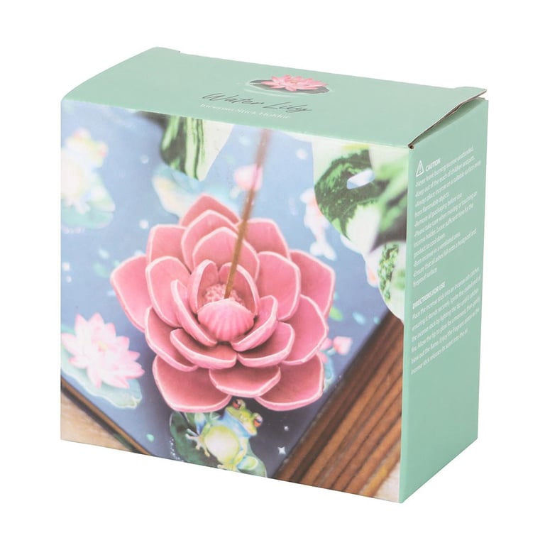 Pink Water Lily Natural Incense Holder - Home Decoration with Fragrance Stand