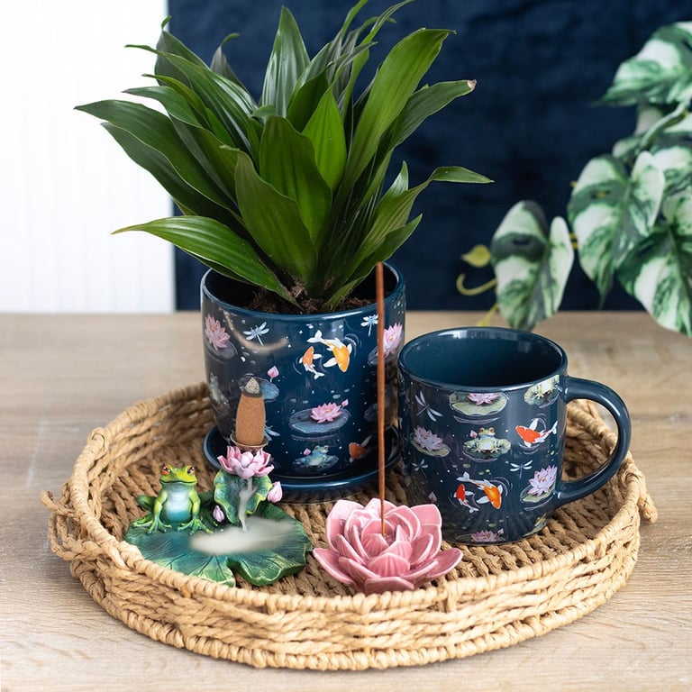 Pink Water Lily Natural Incense Holder - Home Decoration with Fragrance Stand