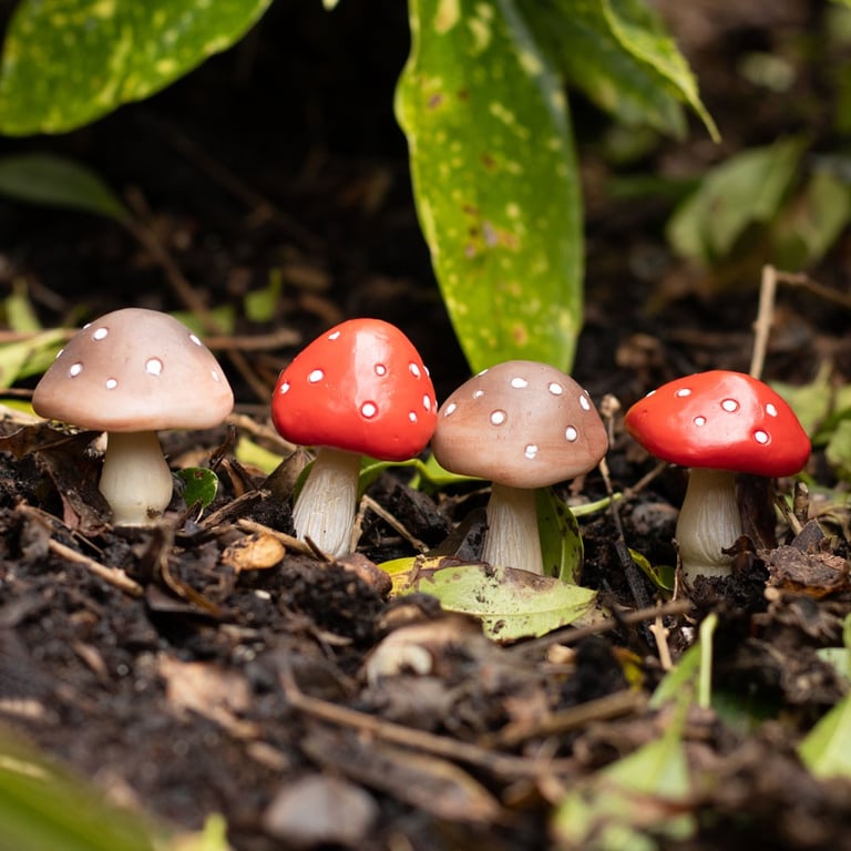 Mini Mushroom Plant Pot Pals - Whimsical Ornaments for Home Decor