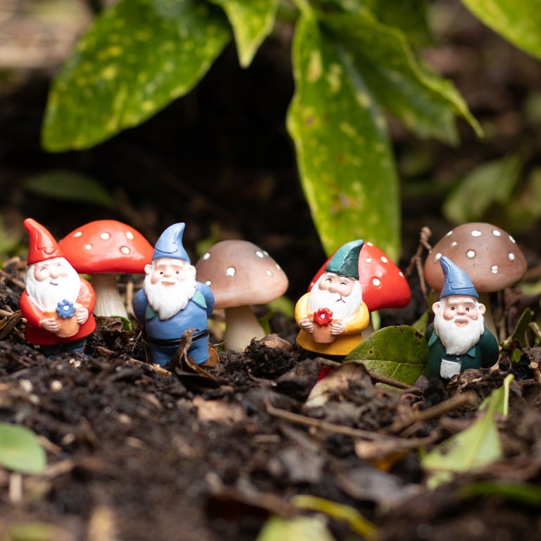 Mini Mushroom Plant Pot Pals - Whimsical Ornaments for Home Decor