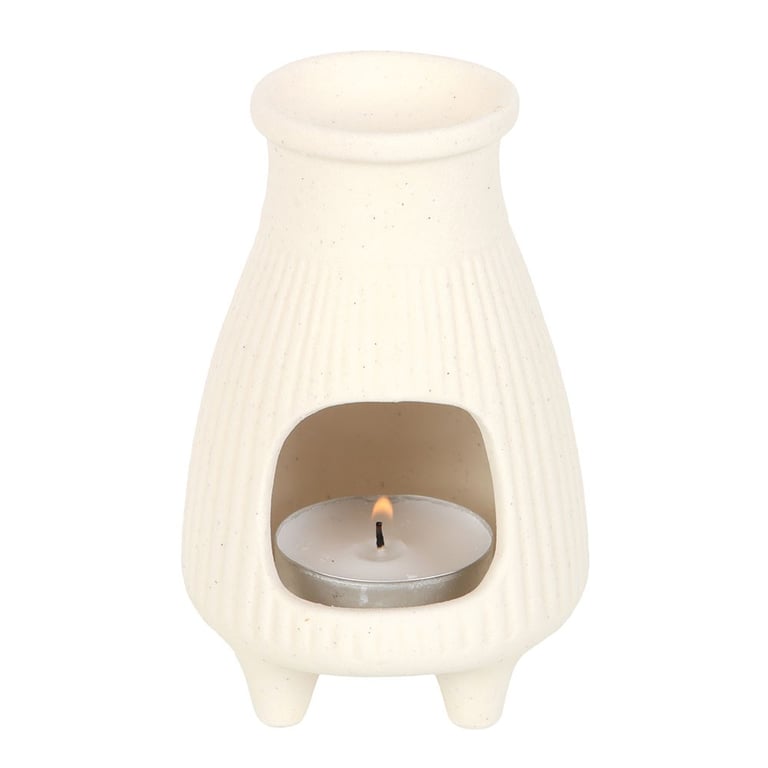 Ceramic Palo Santo Brick Burner with Ribbed Design for Spiritual Purification and Decoration