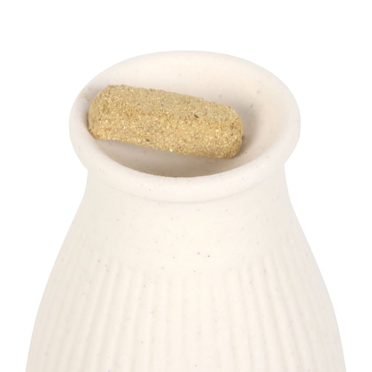 Ceramic Palo Santo Brick Burner with Ribbed Design for Spiritual Purification and Decoration