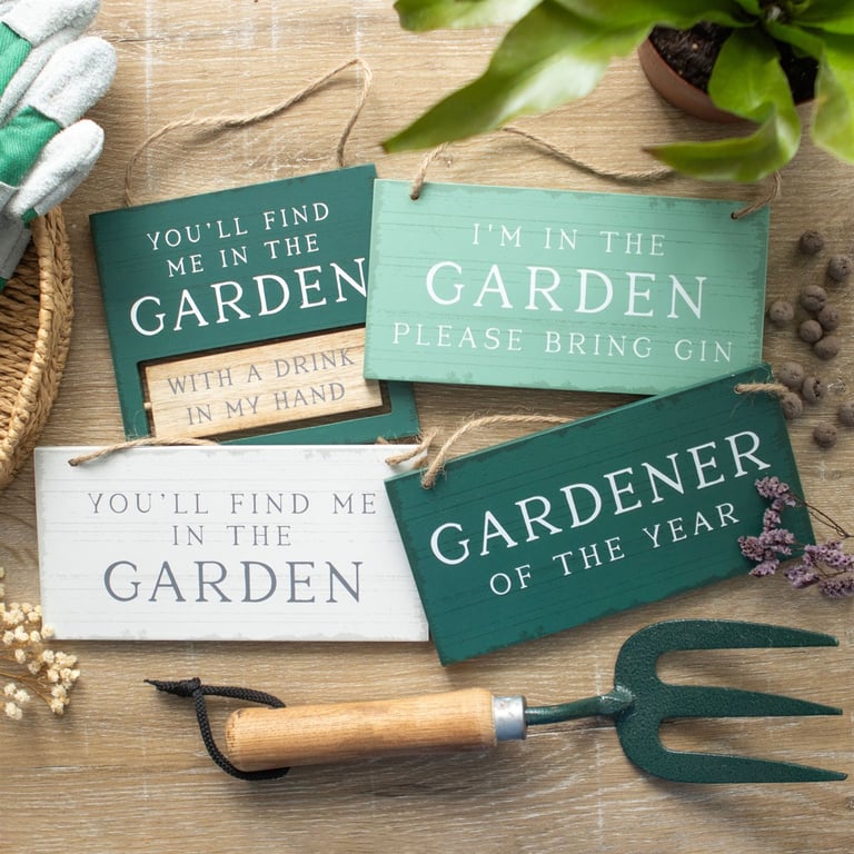 You ll Find Me in the Garden Reversible Hanging Sign - Work Rest Outdoor Decor