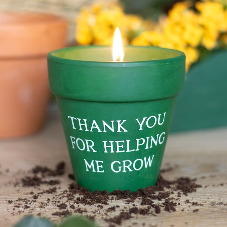 Thank You For Helping Me Grow Citronella Wax Candle - Elegant Outdoor Garden Gift with Insect Repellent