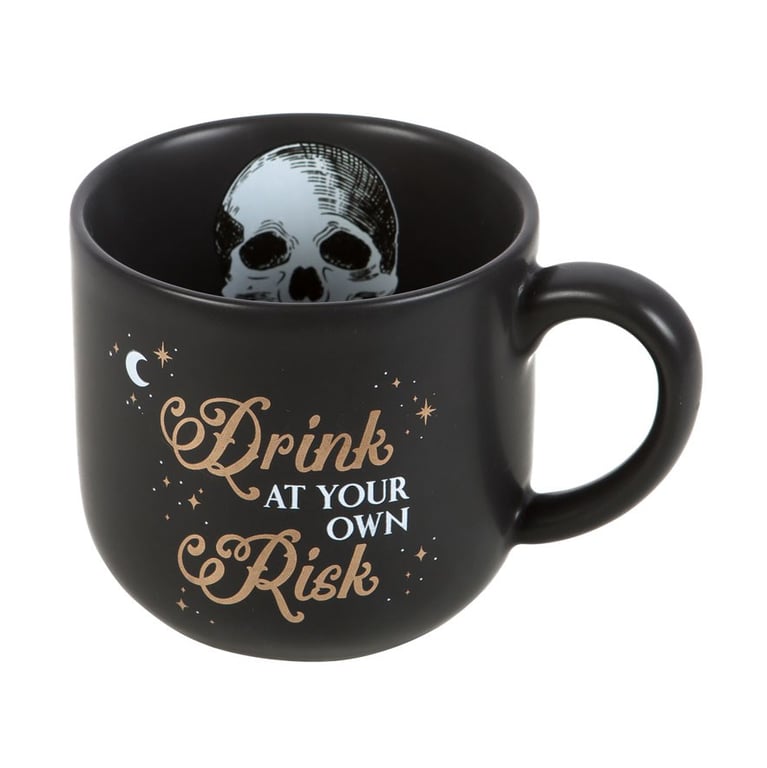 Drink at Your Own Risk Mug - Handwash Only, Not Microwave Safe, Oversized Teacup-Shaped Design Statement Drinkware