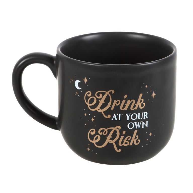 Drink at Your Own Risk Mug - Handwash Only, Not Microwave Safe, Oversized Teacup-Shaped Design Statement Drinkware