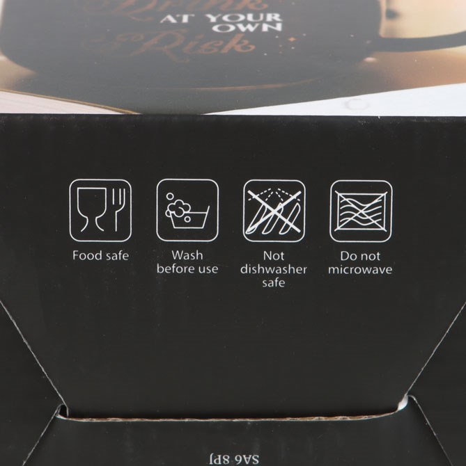 Drink at Your Own Risk Mug - Handwash Only, Not Microwave Safe, Oversized Teacup-Shaped Design Statement Drinkware