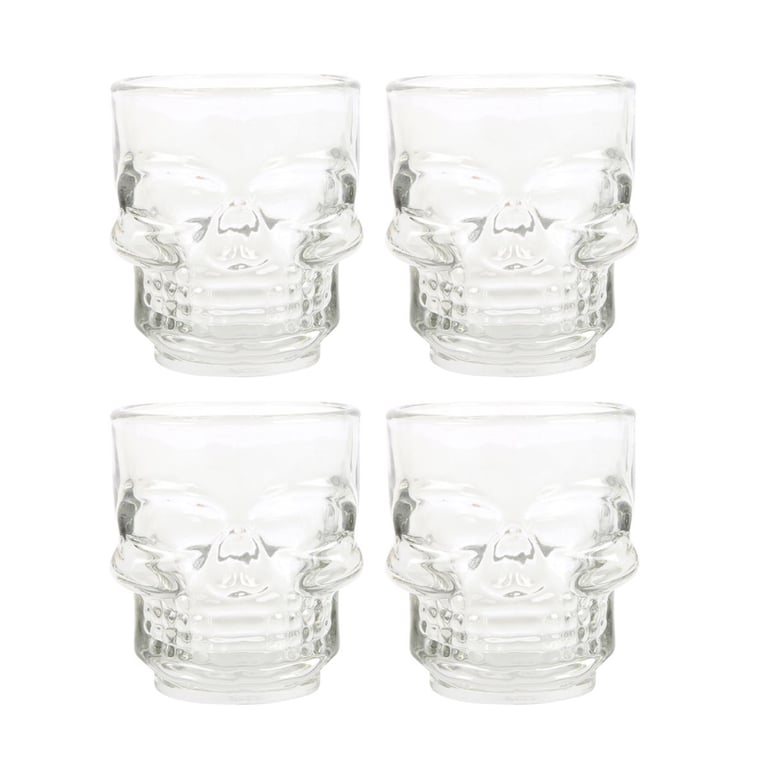 Skull Shot Glasses Set - Unique Barware Handwash Only 60ml Glassware Gift for Friends