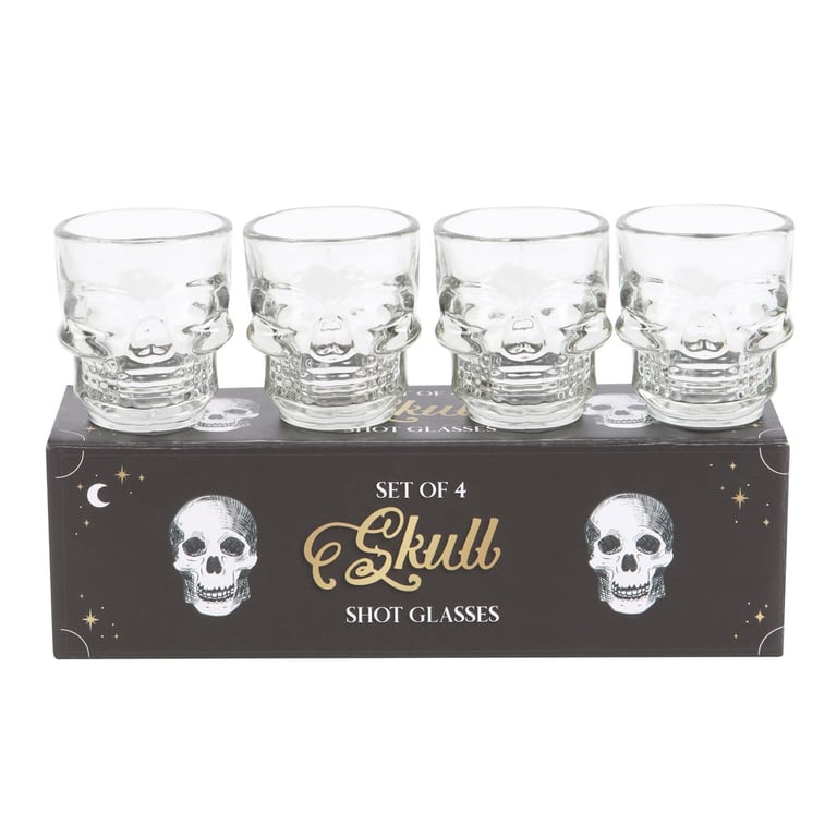 Skull Shot Glasses Set - Unique Barware Handwash Only 60ml Glassware Gift for Friends