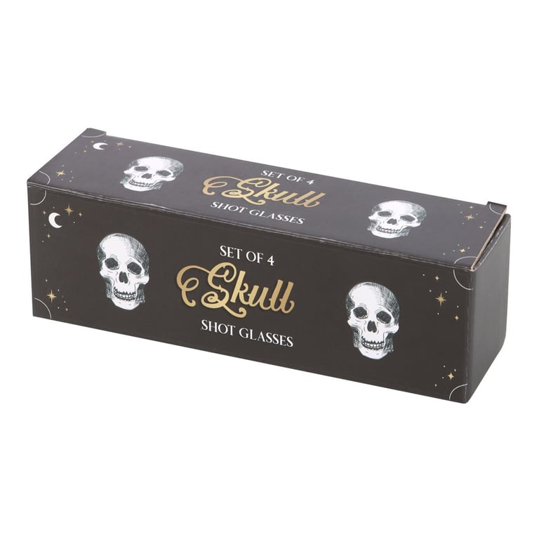 Skull Shot Glasses Set - Unique Barware Handwash Only 60ml Glassware Gift for Friends