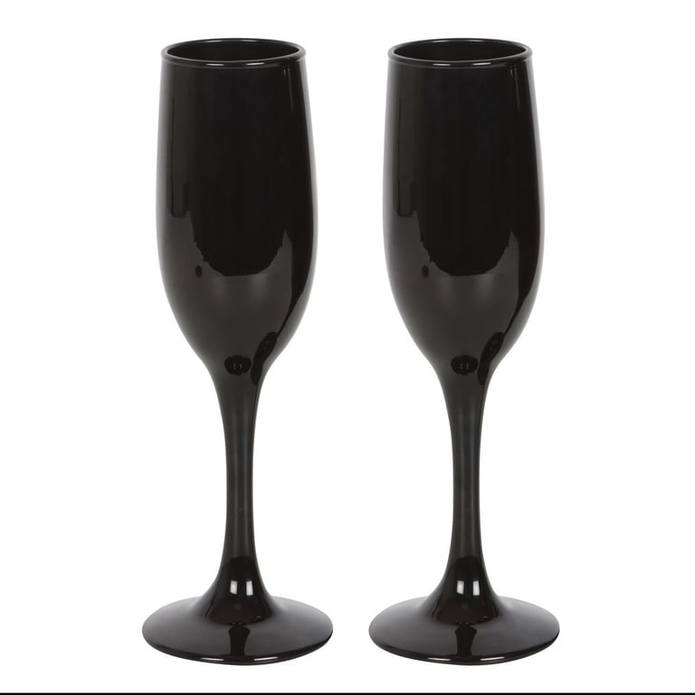Til Death Do Us Party Black and Gold Champagne Flute Set - Perfect Anniversary Gift