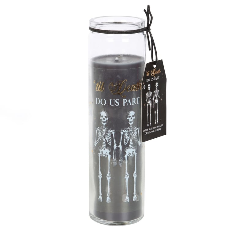 Til Death Do Us Part Amber Noir Skeleton Couple Black Candle