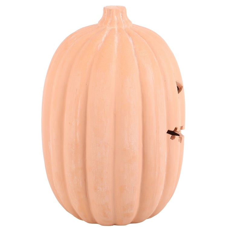 30cm Terracotta Pumpkin Decoration - Year-Round Halloween Ornament