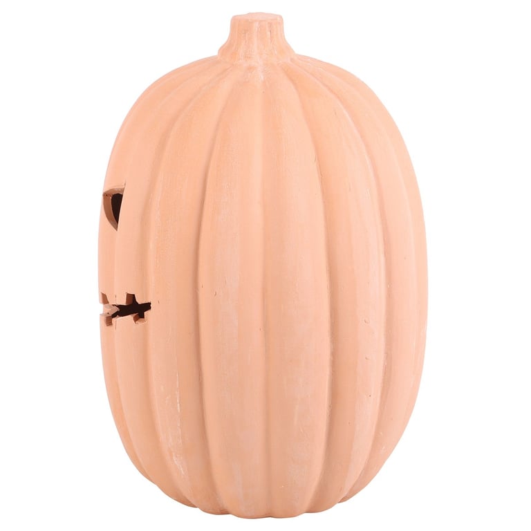 30cm Terracotta Pumpkin Decoration - Year-Round Halloween Ornament