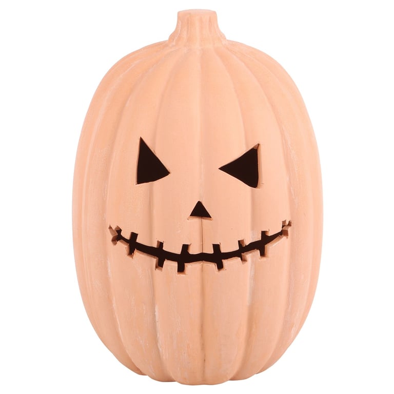 30cm Terracotta Pumpkin Decoration - Year-Round Halloween Ornament