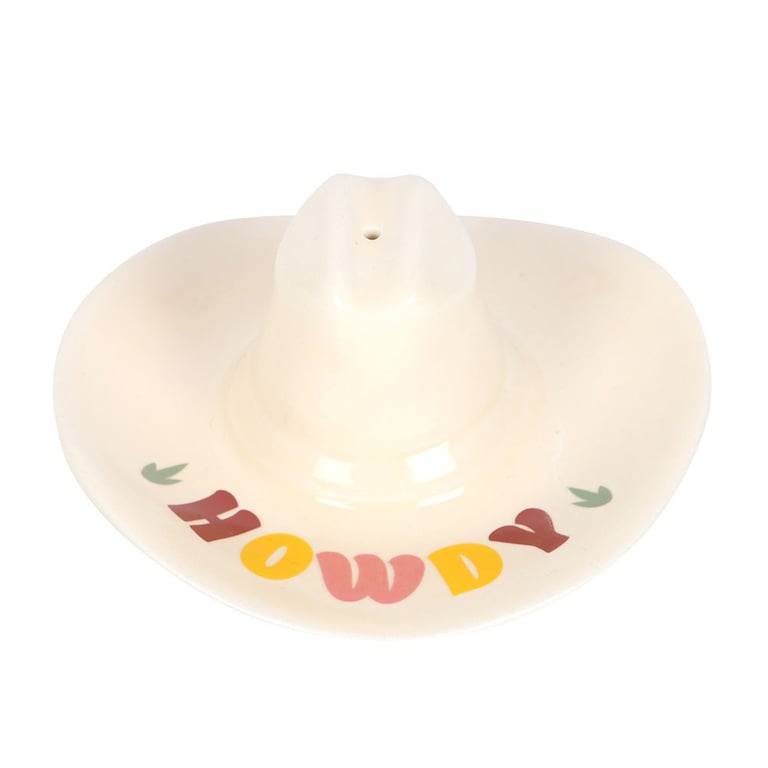 Retro Howdy Cowboy Hat Incense Holder & Trinket Dish