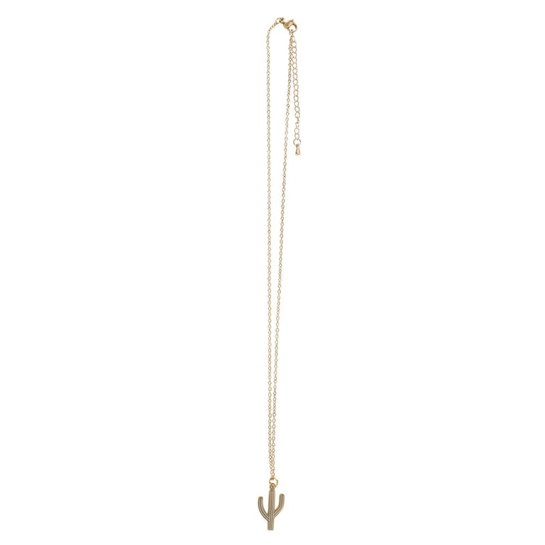 Cactus Necklace - Nickel-Free Stainless Steel with Inspirational Greeting Card