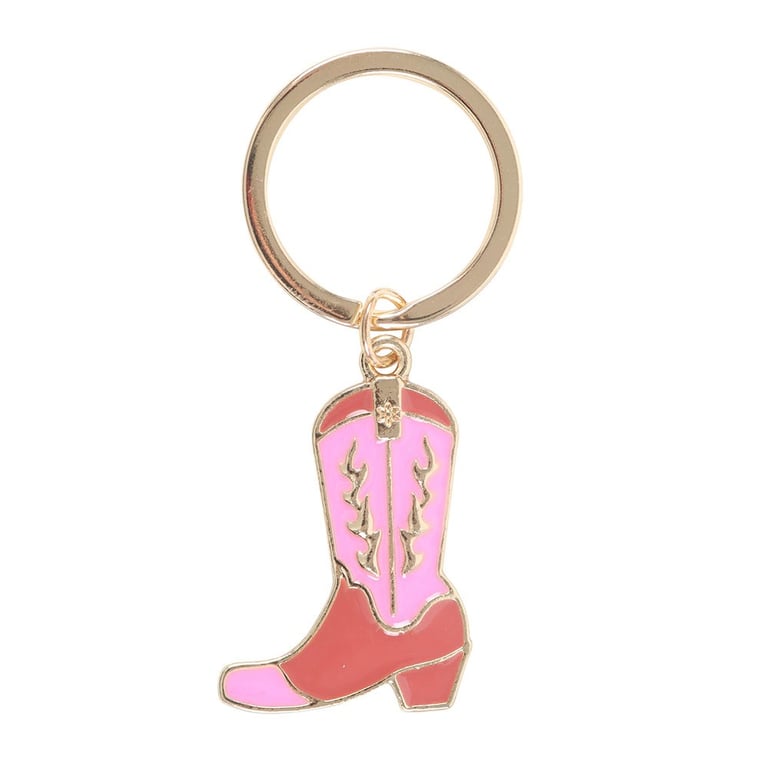 Pink Cowboy Boot Keyring - Western Flair Gift for Cowgirls