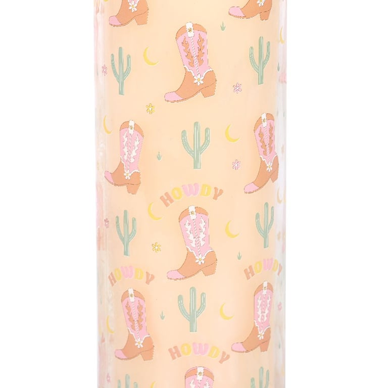 Howdy Cowboy Boot Print Floral Scented 50hr Paraffin Wax Candle