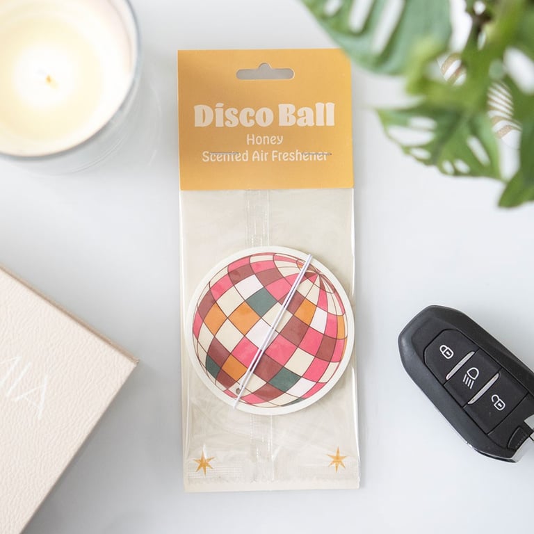 Honey Scented Disco Ball Air Freshener - Retro Travel Fragrance