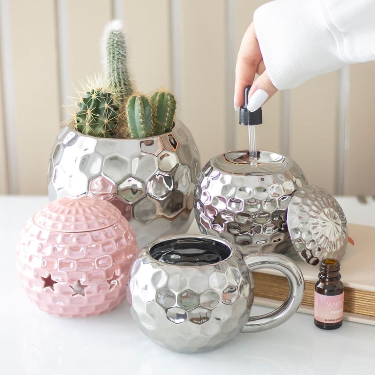 Silver Disco Ball Mug - Retro Sparkle Ceramic 400ml Coffee Cup