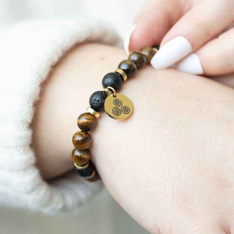 Tiger s Eye Crystal Essential Oil Confidence Boosting Aromatherapy Bracelet Gift Set