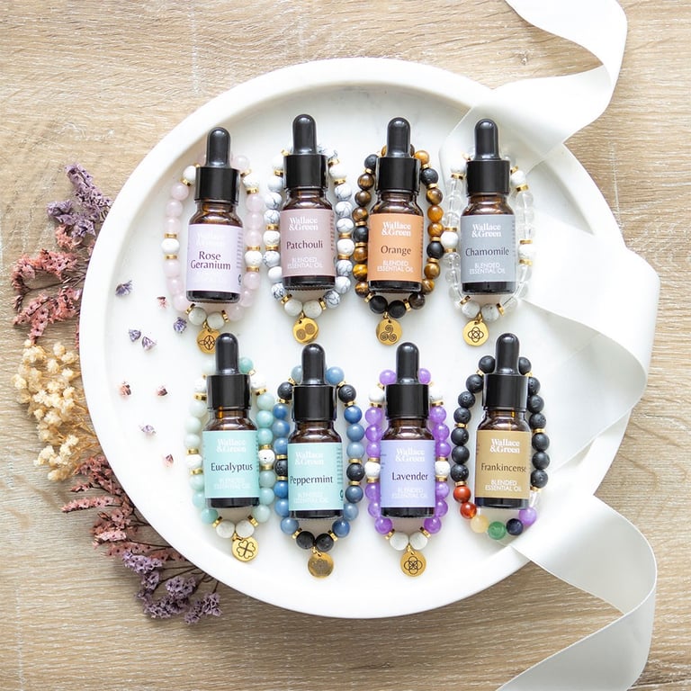 Tiger s Eye Crystal Essential Oil Confidence Boosting Aromatherapy Bracelet Gift Set
