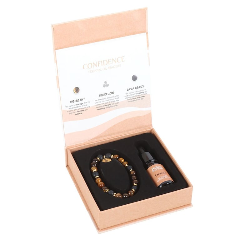 Tiger s Eye Crystal Essential Oil Confidence Boosting Aromatherapy Bracelet Gift Set