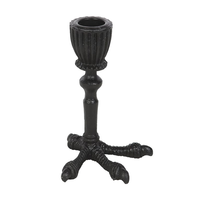 Raven Claw Taper Candle Holder - Gothic Home Decor and Halloween Decoration