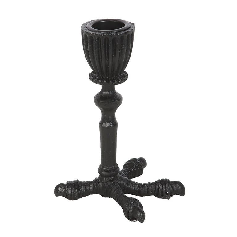 Raven Claw Taper Candle Holder - Gothic Home Decor and Halloween Decoration