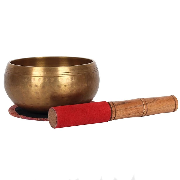 12cm Hammered Brass Singing Bowl for Meditation and Energy Clearing