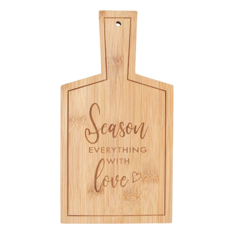 Season Everything with Love Bamboo Serving Board - Eco-Friendly Kitchen Decor & Gift Idea
