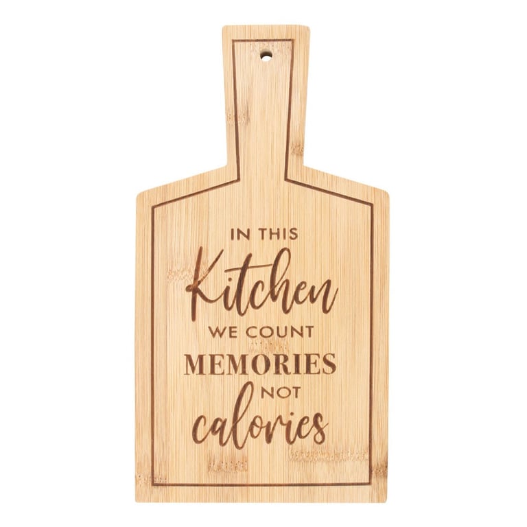 Bamboo Serving Board - Count Memories Not Calories Eco-Friendly Kitchenware