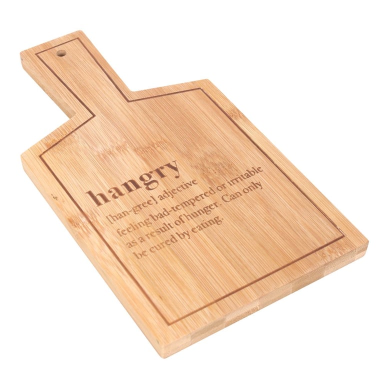 Eco-Friendly Hangry Bamboo Serving Board - Durable & Food Safe Gift