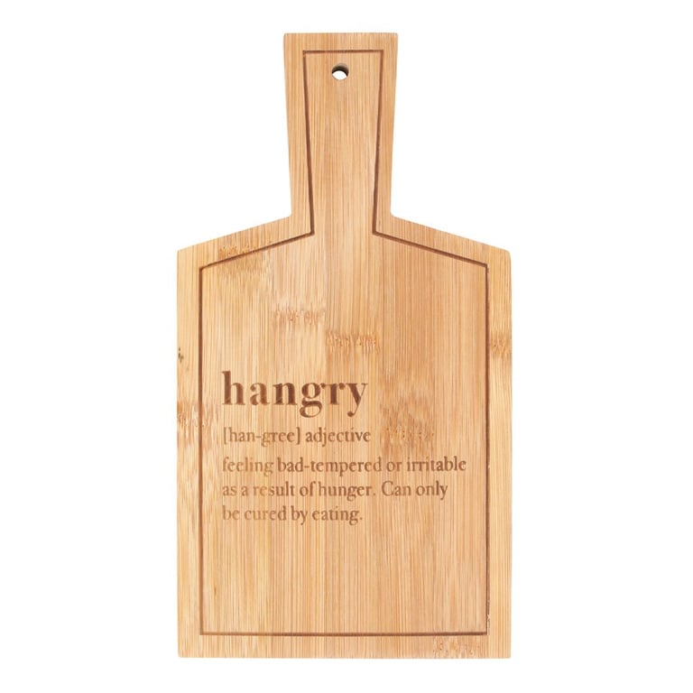 Eco-Friendly Hangry Bamboo Serving Board - Durable & Food Safe Gift