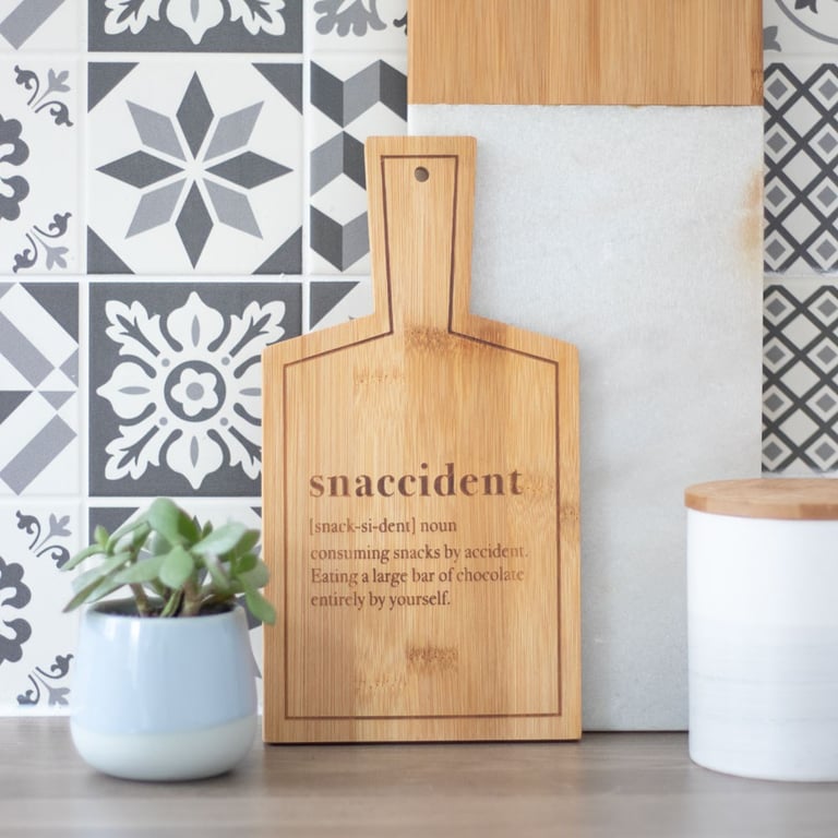 Snaccident Bamboo Serving Board - Eco-Friendly & Durable Food Safe Board for Gatherings
