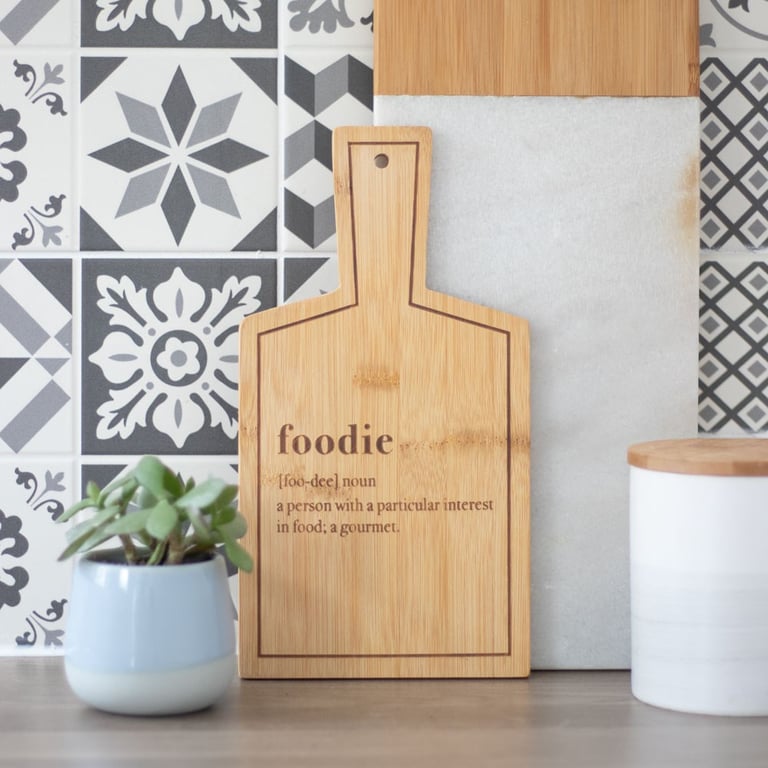 Bamboo Foodie Serving Board - Eco-Friendly & Food Safe Gift Idea