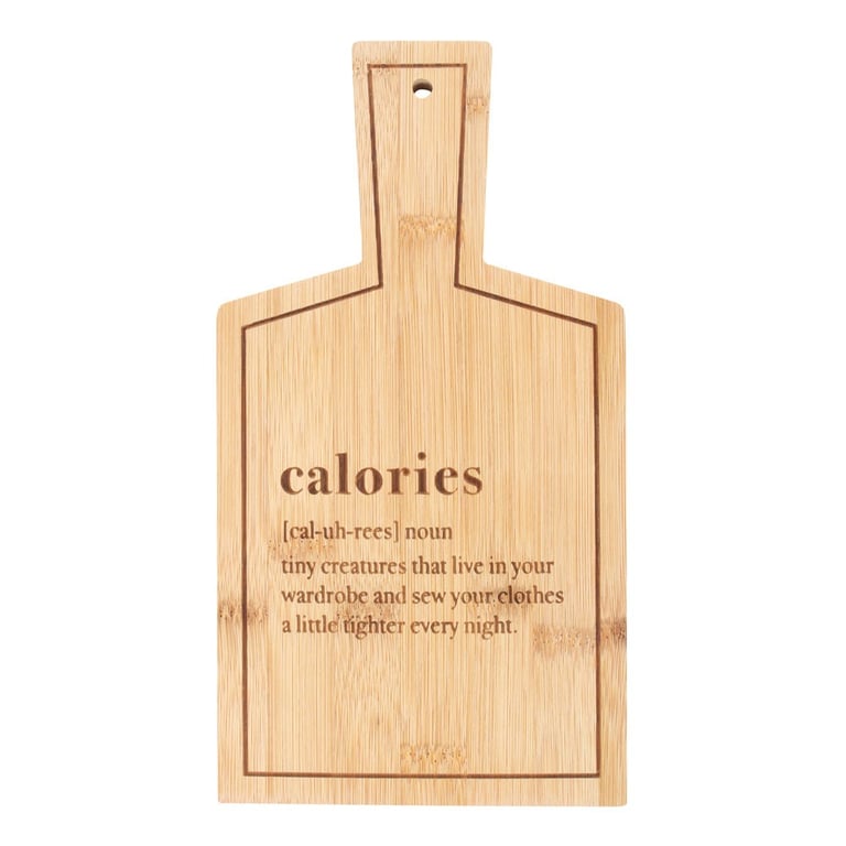 Bamboo Calories Serving Board - Eco-Friendly & Durable Food Service Board, Hand Wash Only, 100 Bamboo Construction, Food Safe