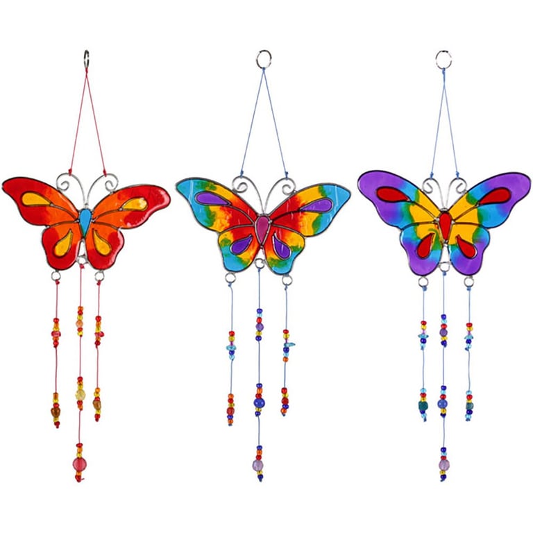 Butterfly Suncatchers - 12 Colorful Bead Wall Art Decorations