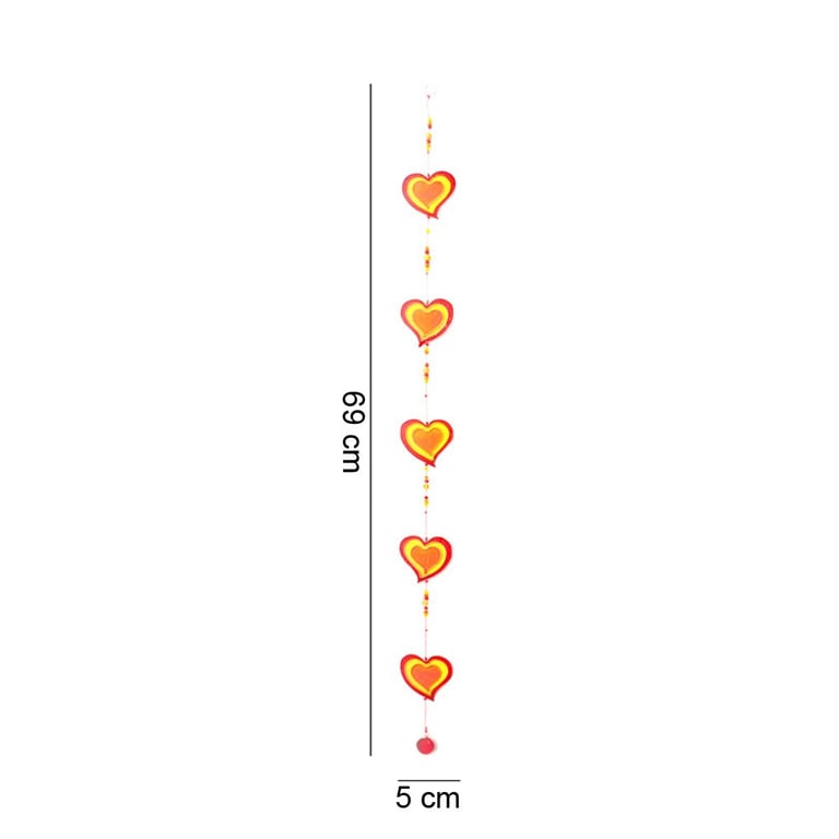 Red Yellow String of Hearts - Ethically Sourced Window Decoration