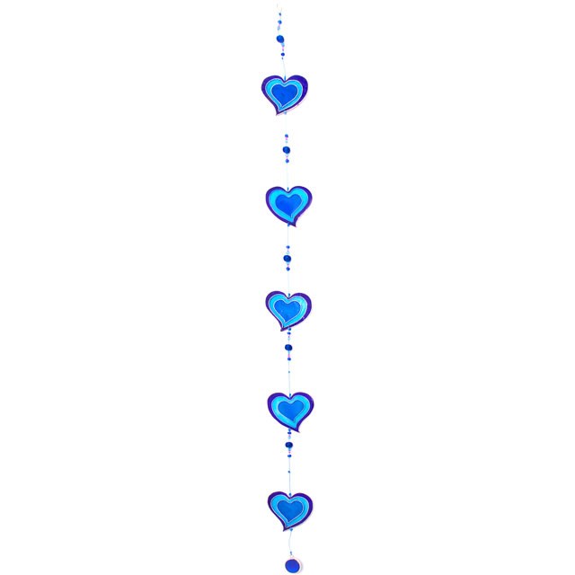 Purple & Blue String of Hearts Suncatcher - Ethically Sourced Home Decor