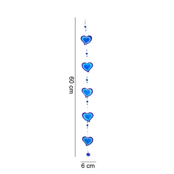 Purple & Blue String of Hearts Suncatcher - Ethically Sourced Home Decor