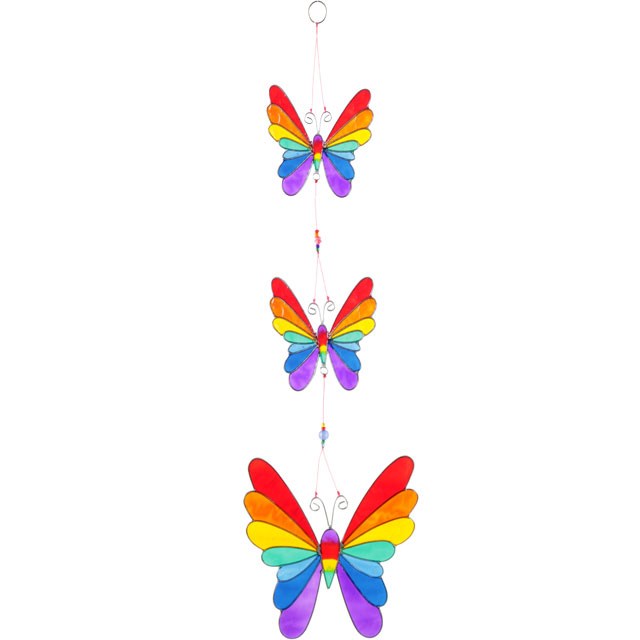 Multi Coloured Ethically Sourced Butterfly Sun Catcher Decoration