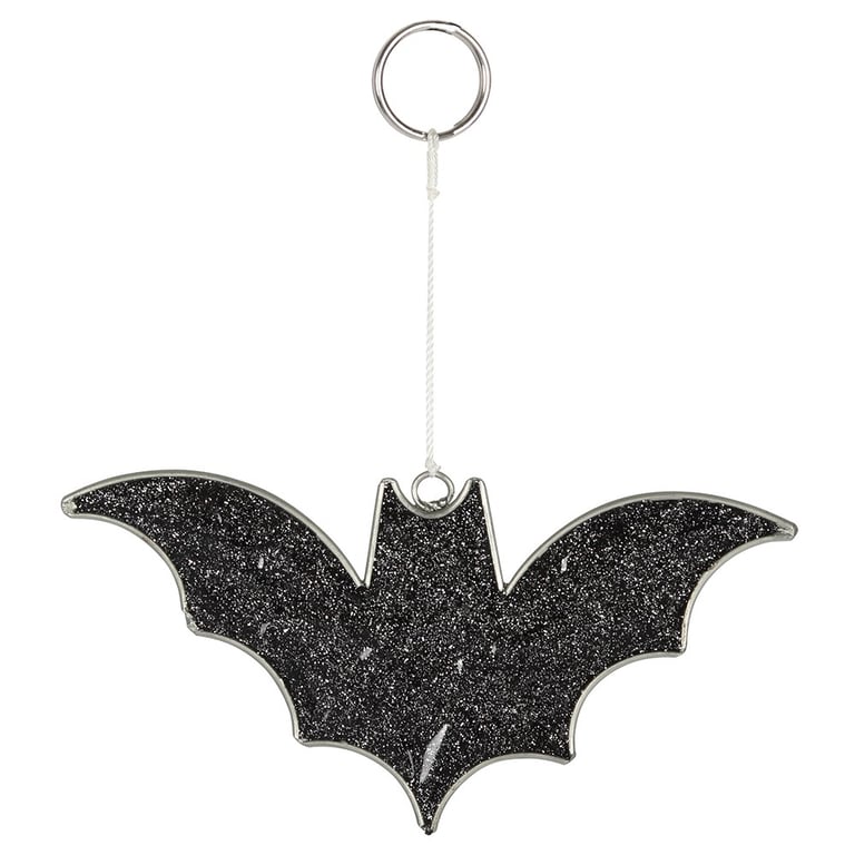Mystical Bat Suncatcher - Black Glitter Resin Wall Decoration